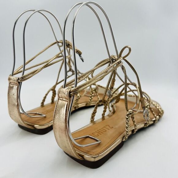 Schutz Lunah Braided Flat Gladiator Sandals Size 9.5B - Picture 10 of 13